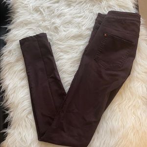 H&M BURGUNDY SKINNY JEGGINGS